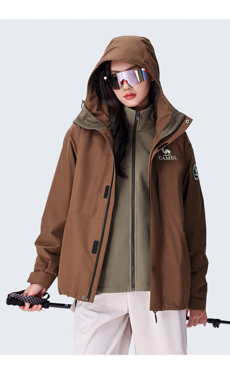 Camel [Wang Junkai Edition] Outdoor 3-in-1 Waterproof Mountaineering Jacket Unisex New Arrival 26