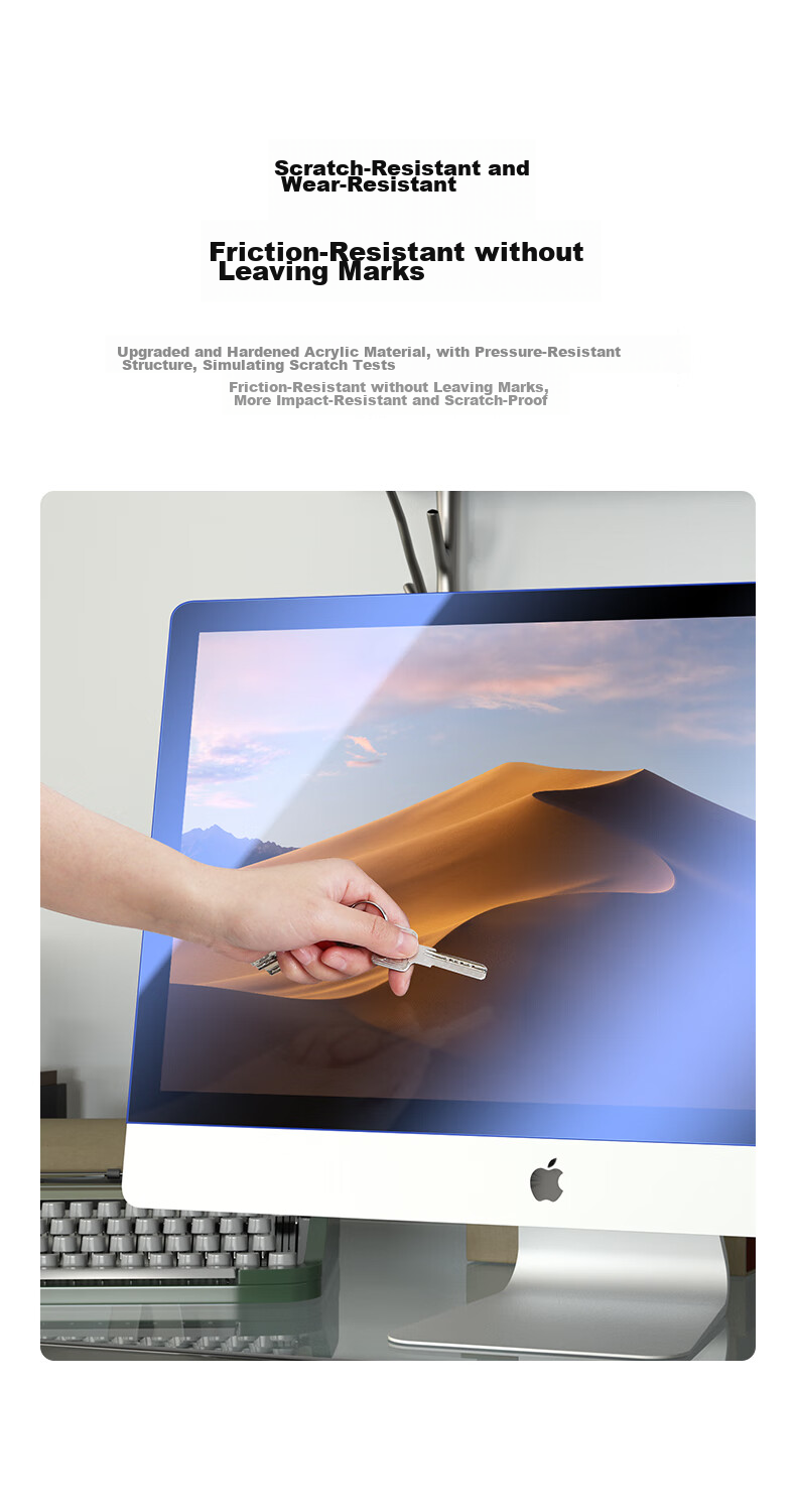 BIAZE Computer Privacy Screen Protector, Monitor Anti-Glare Film, Desktop Computer Screen Anti-Blue Light Eye Protection Privacy Film, Acrylic Hanging Type, 27 Inches, 16:9 16