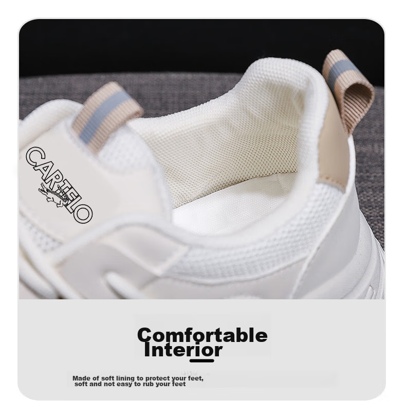 CARTELO Women's Casual Shoes, Summer Breathable Dad Shoes, Women's Sneakers, Casual Running Shoes, Women's 0858 Beige, Size 36 6