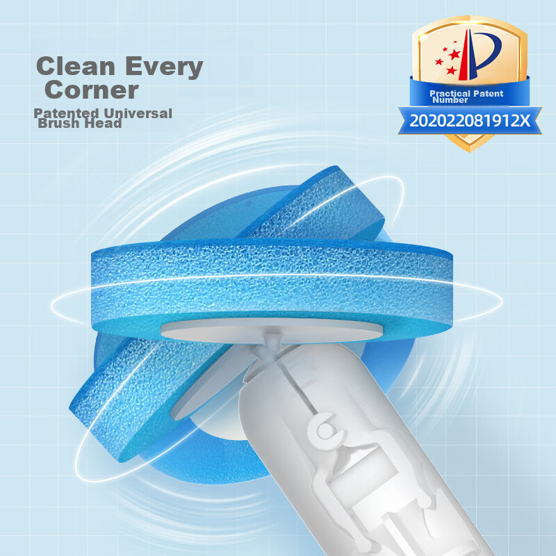 Ecoco Disposable Toilet Brush Replacement Heads with Cleaning Liquid, Bathroom Toilet Brush, Lemon Scent, 32 Pieces