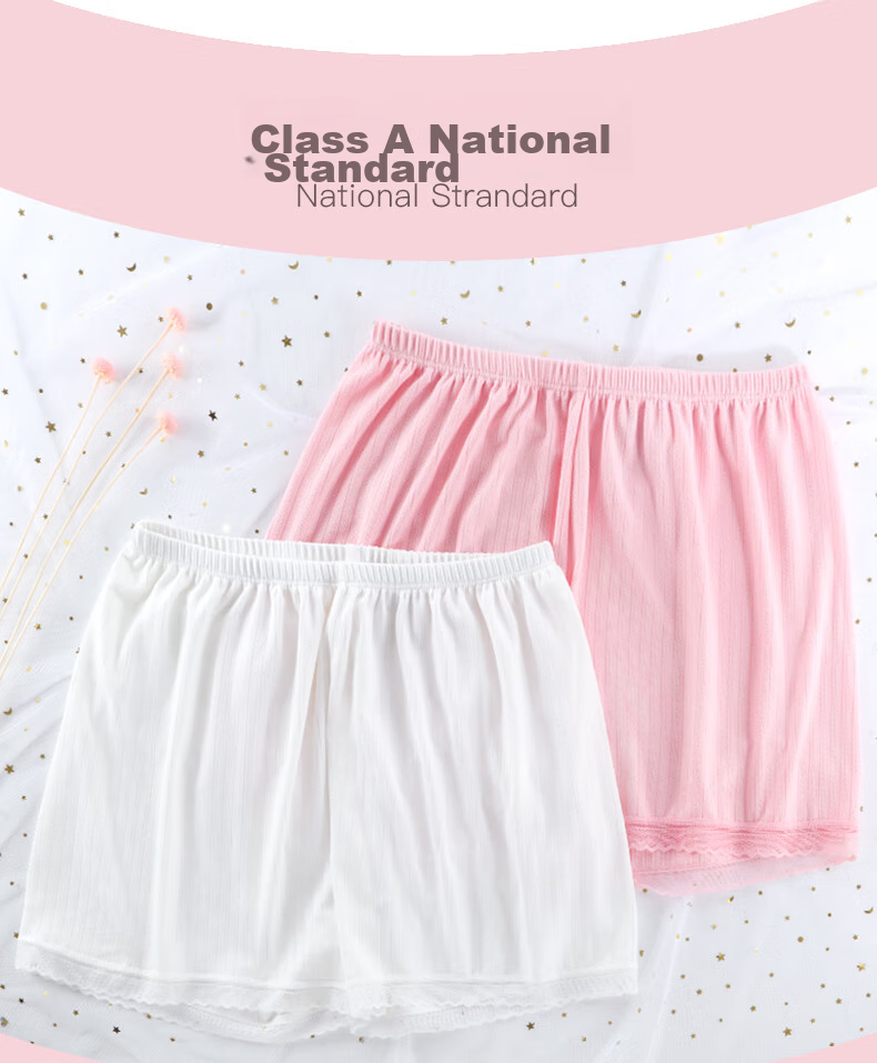 Duomiaowu Girls' Safety Shorts, Anti-Exposure, Summer Thin Ice Silk Children's Underwear, Breathable Baby Boxer Briefs, K00091 White And Black, 140cm (Suitable for 135-145cm) 6