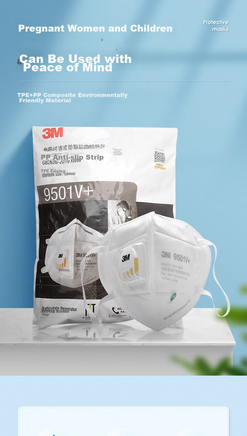 3M KN95 Mask with Valve for Dust, Droplets, Particles And Smog, Knitted Headband Style 9502V+ 25 Pieces/pack 2