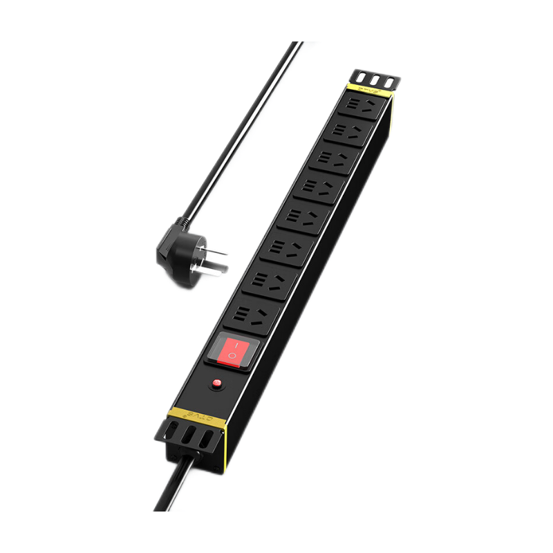 Datangweishi PDU Cabinet Socket, Specially for Cabinets, Industrial Grade, 8-Outlet 10A National Standard Holes, Overload Protection, Master Switch, Aluminum Alloy Shell, 4000W High Power, Double-Layer Insulatio