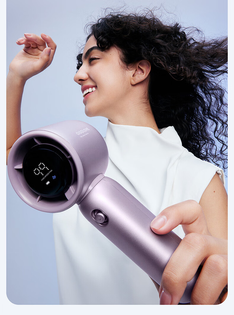 SOLOVE F15 Handheld Mini Fan, Ultra-High RPM Rechargeable Fan, USB Small Fan with Long Battery Life, Portable Powerful Fan for Student Dormitory, Quiet Operation, Gold Color 2