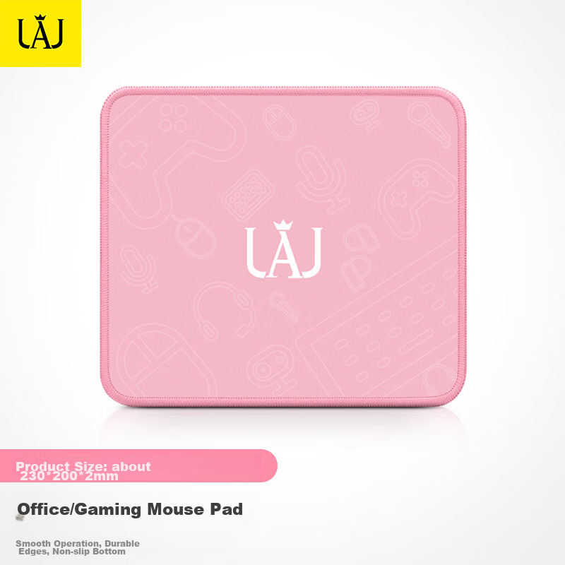 JAJ Mouse Pad Desk Mat, Office And Gaming Home Universal, Desktop Accessory, Wear-Resistant Edged Small Desk Mat, Non-Slip Washable, Pink Floral Pattern 23*20 2