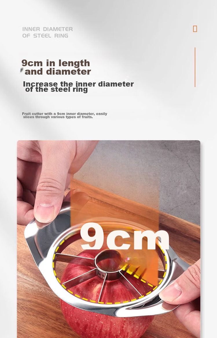 Dipuer Stainless Steel Apple Cutter, Multifunctional Fruit Slicer, Pomegranate Remover, Apple Chunker, Slicer 8