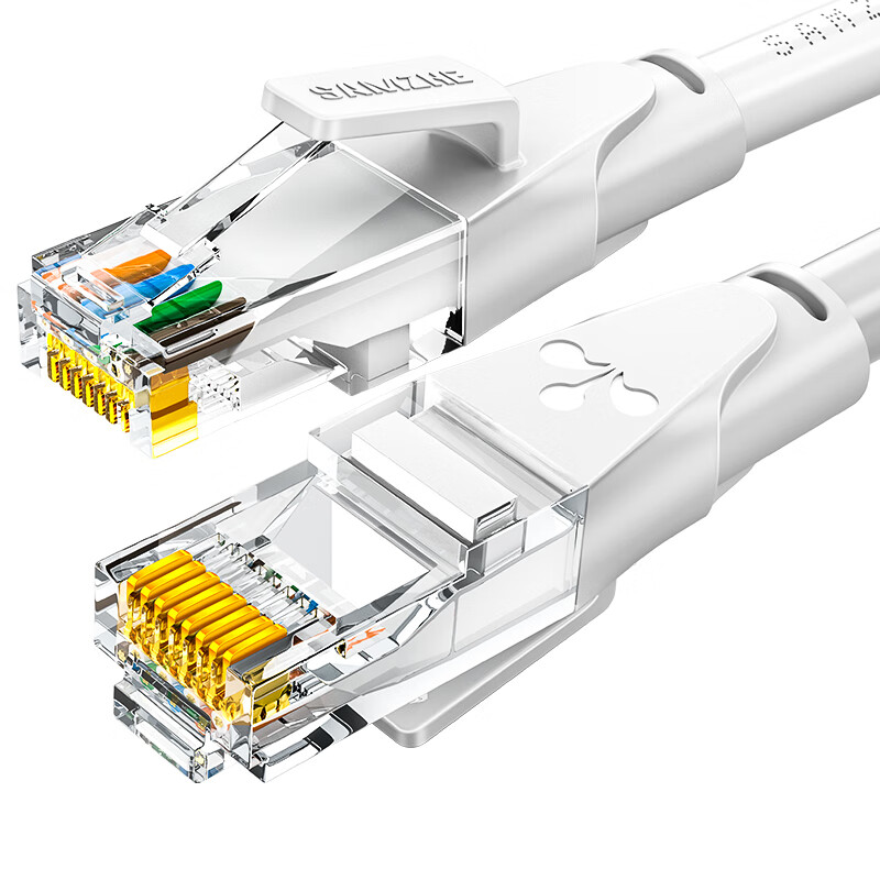 SAMZHE CAT6 Gigabit Ethernet Cable, 8-Core Twisted Pair, for Engineering And Home Use, Broadband Monitoring Computer Network Patch Cord, White, 3 Meters, BWD6030