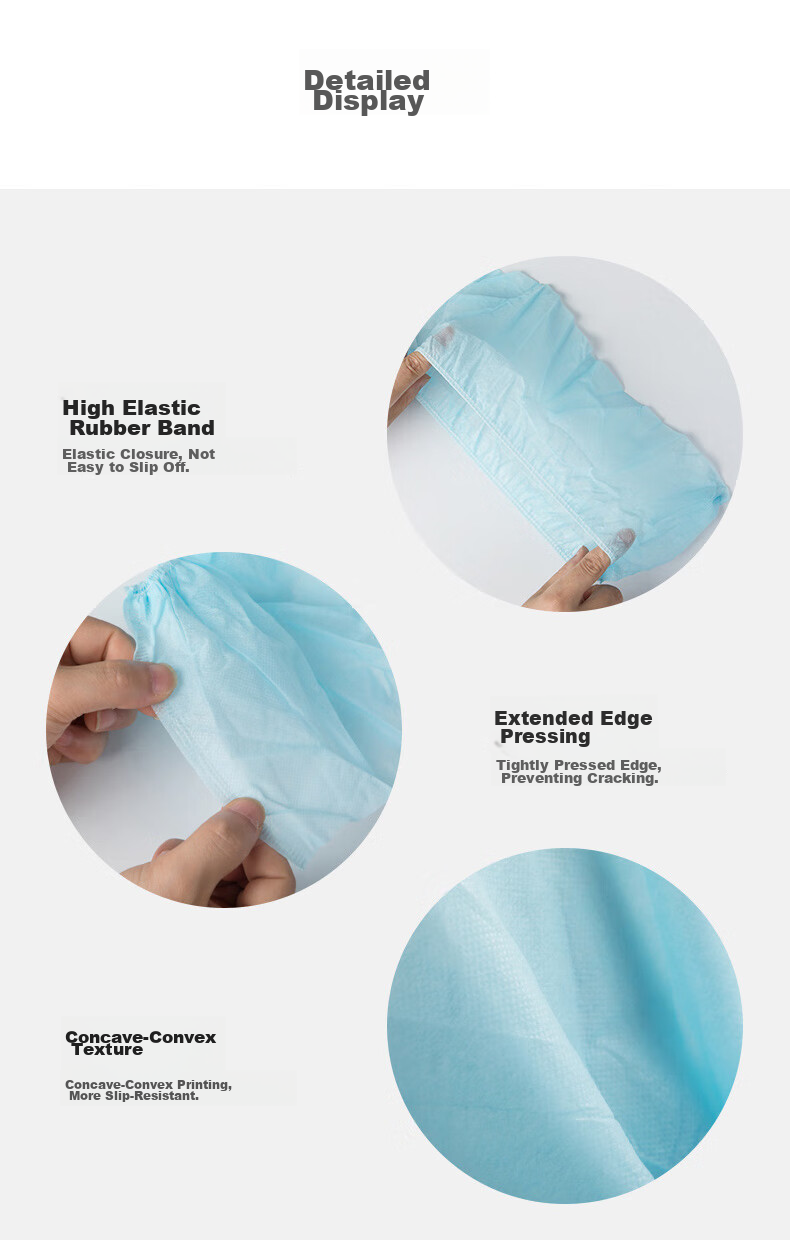 CHAHUA Disposable Thick Non-Woven Shoe Covers Large Size Reusable Non-Slip Foot Covers for Home And Computer Room Use, 48 Pieces 8