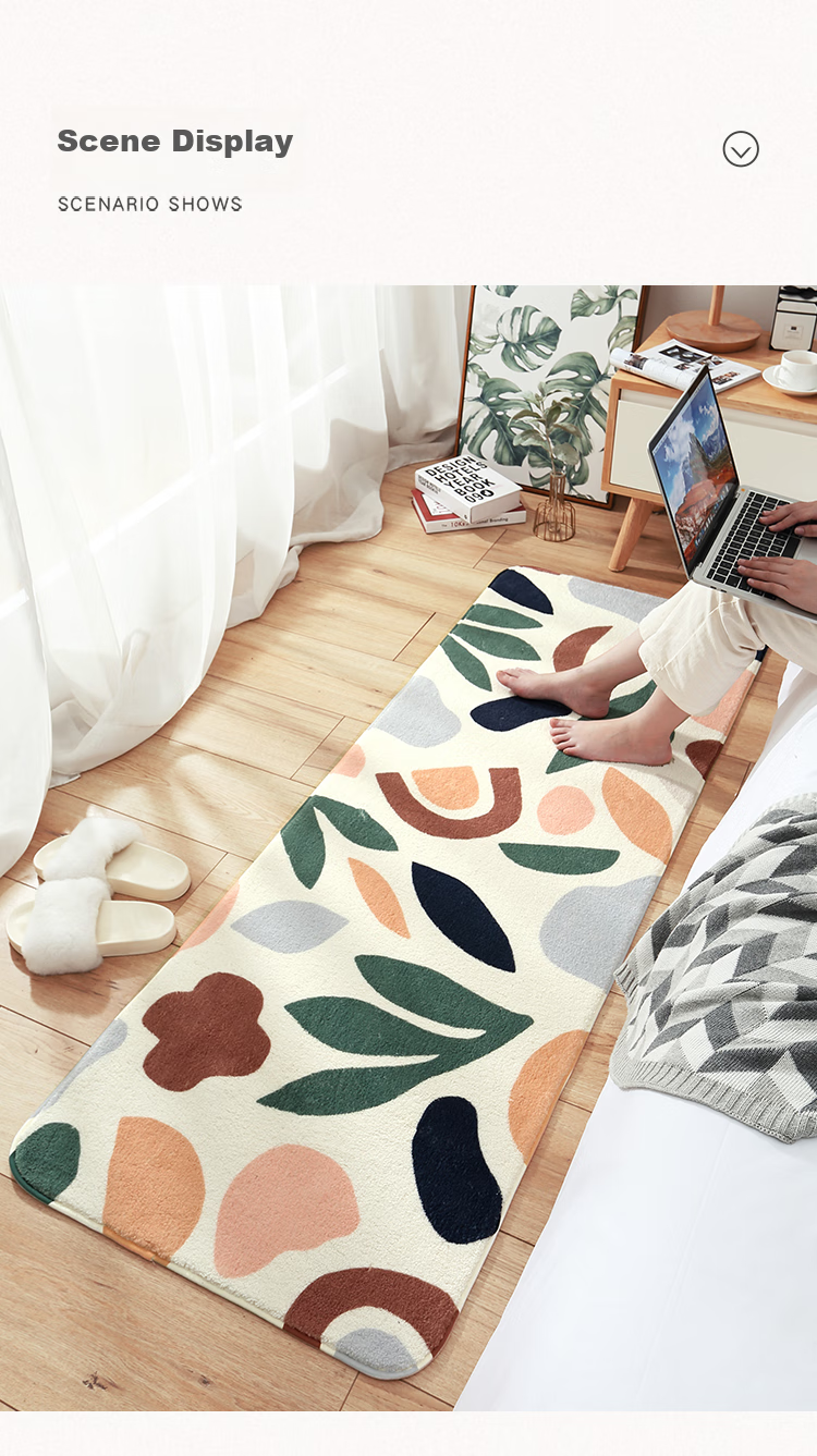 Dajiang Bedroom Bedside Rug, Master Bedroom High-End Feel End-Of Carpet, Long Strip Bed Rug, 60x180cm 5