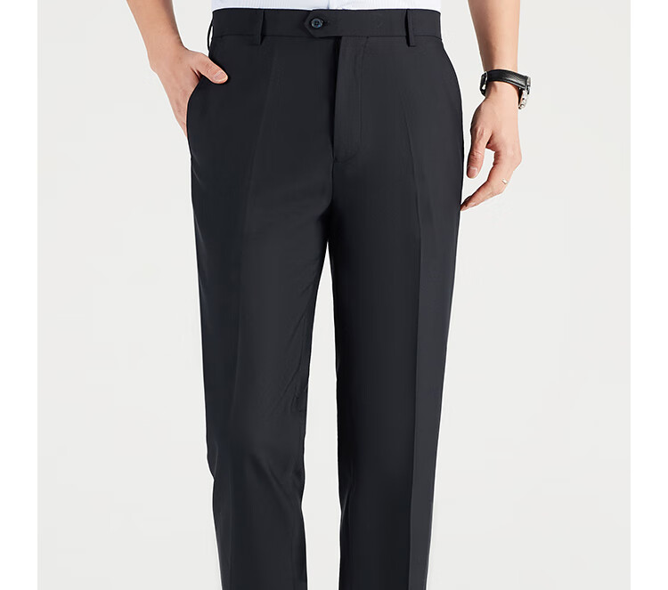 ROMON Men's Wool Business Straight-Leg Dress Pants Spring and Autumn Casual Suit Trousers Work Pants 17