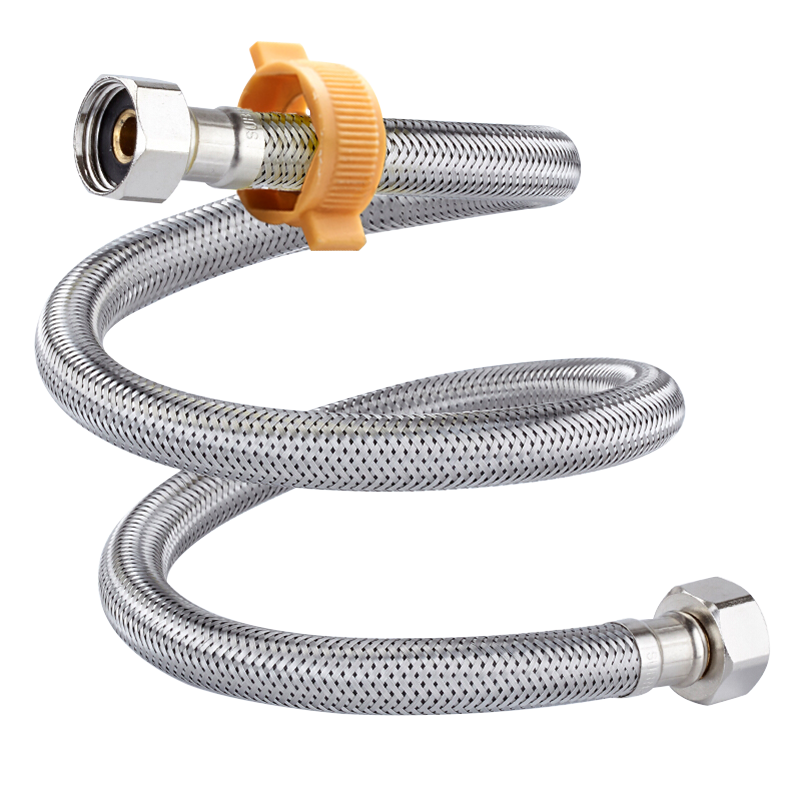 KEGOO Double-Headed Inlet Hose, 1/2 Inch, Faucet Toilet Water Pipe, 304 Stainless Steel Braided Flexible Hose, 60cm, K201233