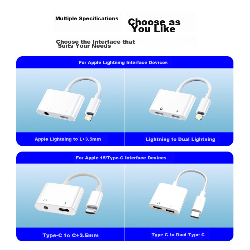Адаптер Masentek Type-C на 2 Type-C, для зарядки, музыки и звонков, белый