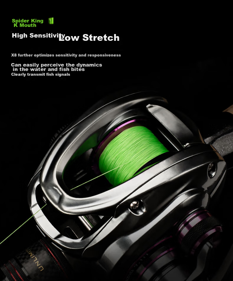 Guowangluya PE Fishing Line, 8-Strand Long-Casting Micro-Lip Bait Special Grass Green Fishing Line, Size 0.8, 150 Meters 7