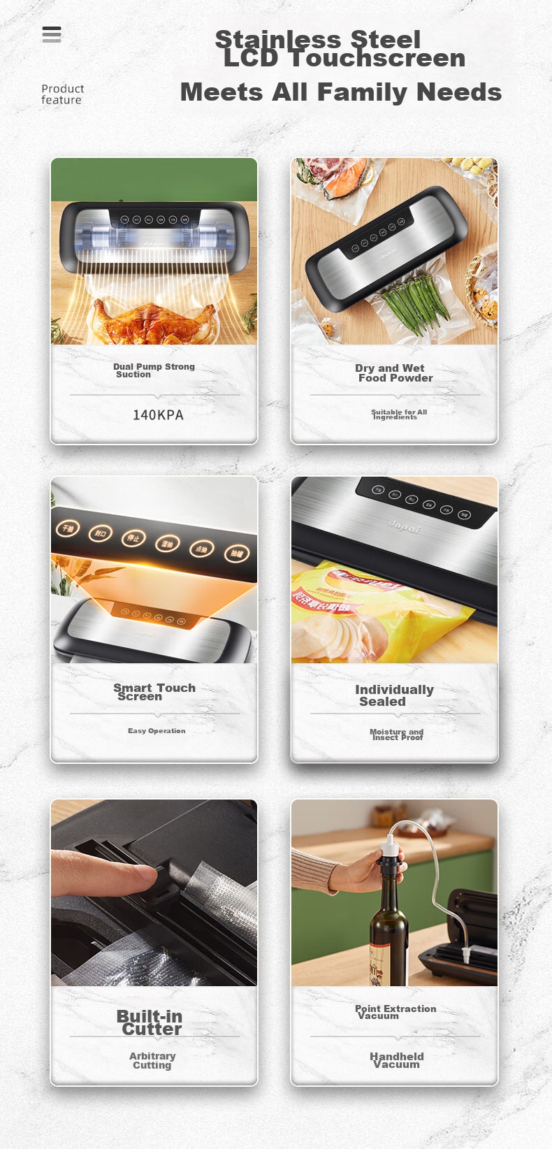Dapai Vacuum Sealing Machine for Commercial Use, Automatic Vacuum Packaging Cutter with Dual Pumps for Dry And Wet Sealing, Food Preservation Machine 3