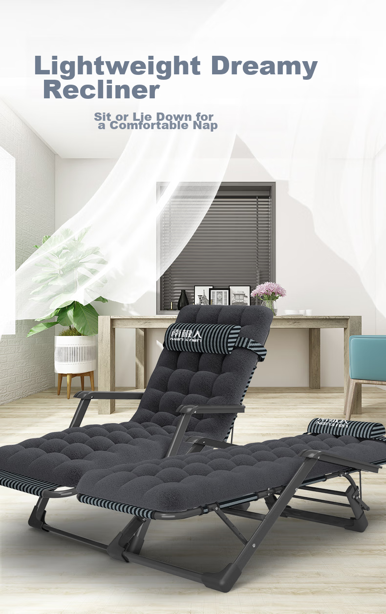 Nanjiren Folding Bed, Lounge Chair, Office Nap Chair, Single Bed, Hospital Companion Bed, Camp Bed with Thick Foam Mattress 2