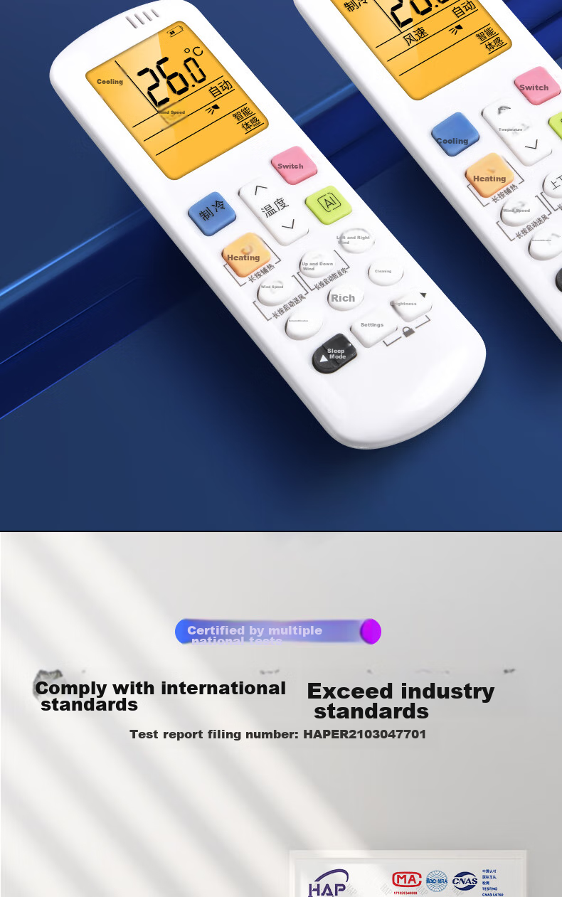 Accoona Universal Remote Control Compatible with Hisense Kelong Air Conditioners, Suitable for New Air Central Air Conditioning Wall-Mounted And Floor-Standing Inverter Units, Model RCH, RCK, KFR, Y26GW/35GW 7