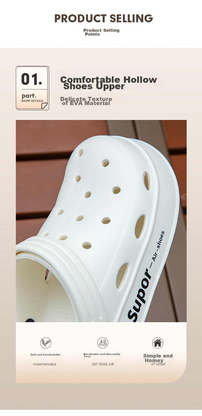 YUZHAOLIN Unisex Couple Beach Clogs Thick Sole Height Increasing Sandals Outdoor Wear YU918 White 6