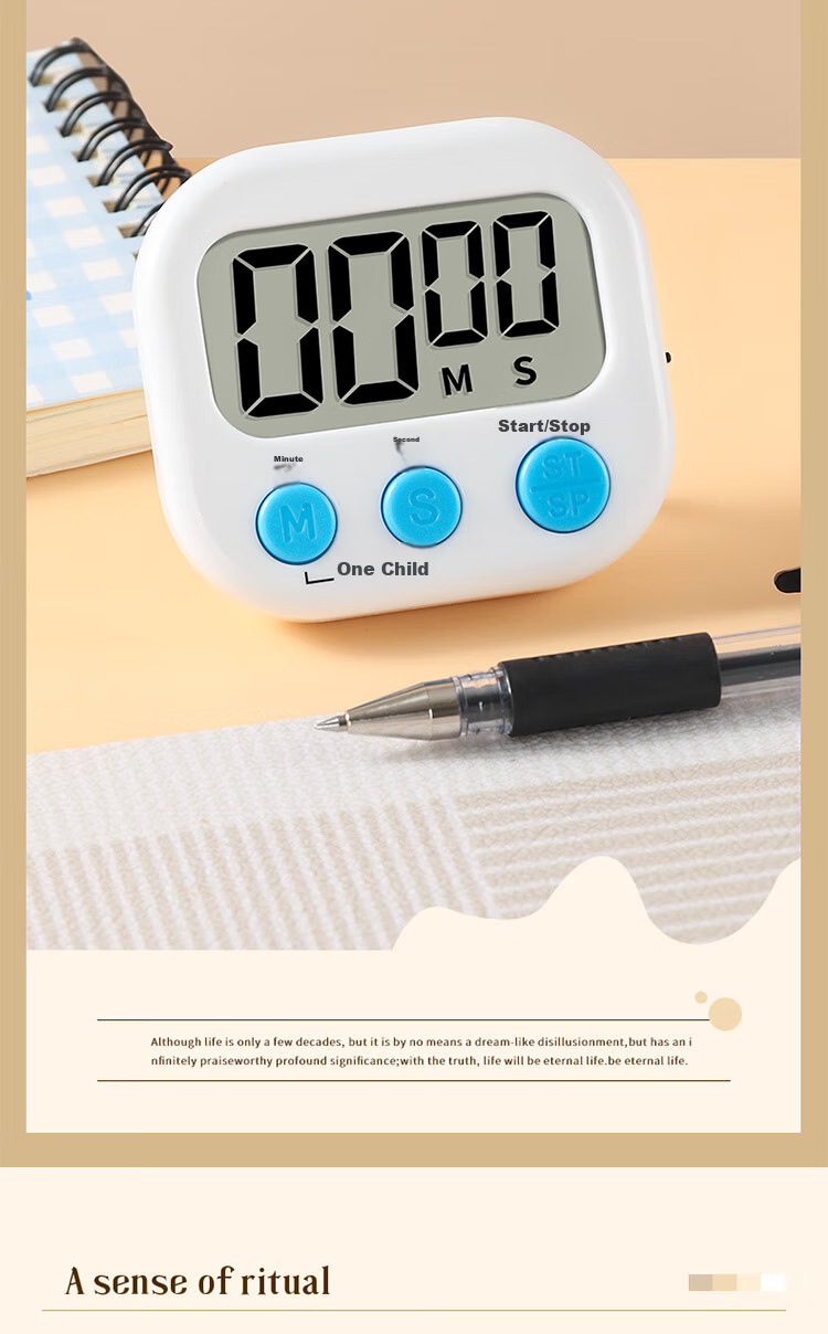 BJ Timer, Study Time Management Timer, Kitchen Multifunctional Baking Electronic Countdown Timer, Magnetic Desig 4