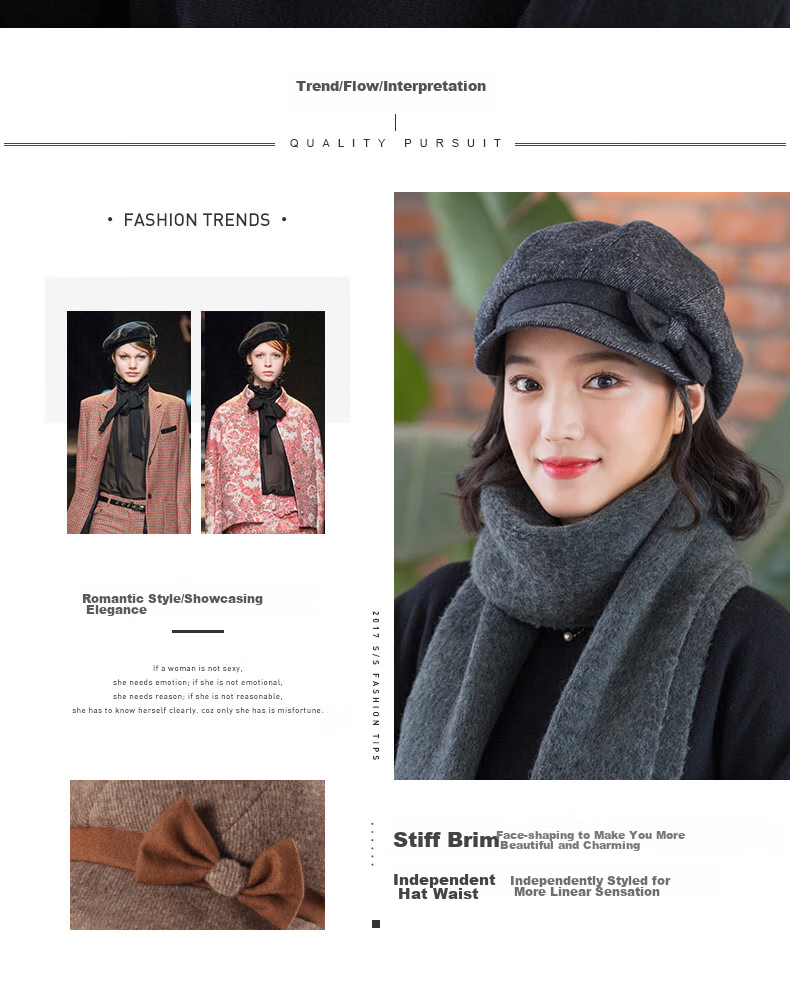 677888 Hat for Women, Spring Fashion Stylish Beret, Octagonal Hat, Retro Korean Style British Simple Versatile, Hat + Scarf 2