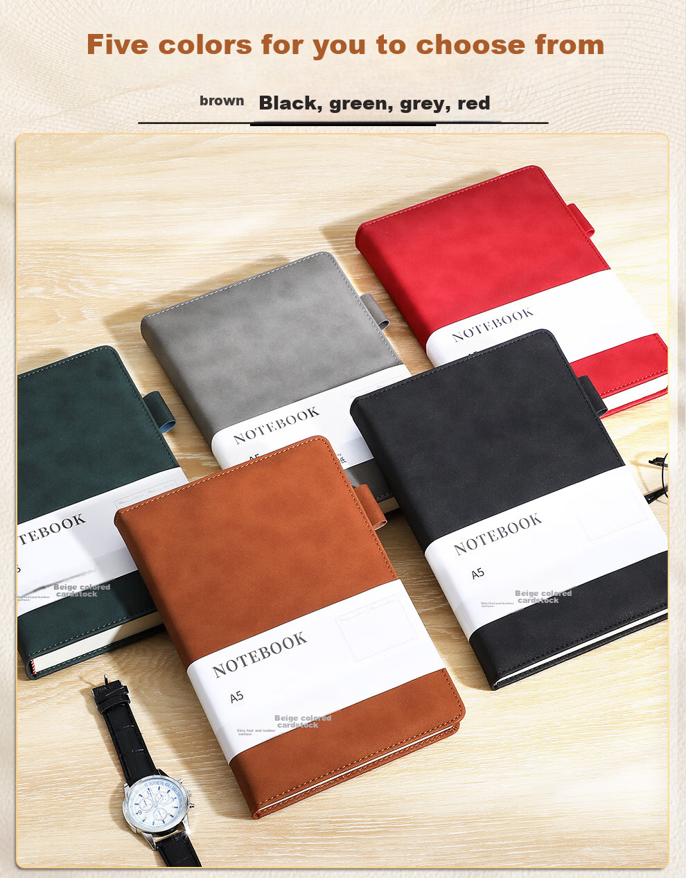 [Lowest Price Online] Longe Notebook, Extra Thick 416 Pages, Business Leather Notebook, Sheepskin Diary, High-Quality Notebook, Stationery, Office Meeting Record Book, Customizable Logo 8