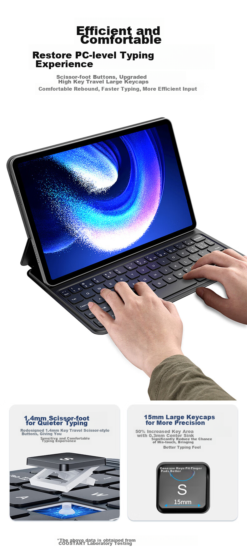 COOLSTART Magnetic Floating Keyboard Case for Xiaomi Pad 7s Pro 12.5-inch Bluetooth Smart Sleep All-in-One Protective Cover with Large High-Refresh Pressure-Sensitive Touchpad White 5