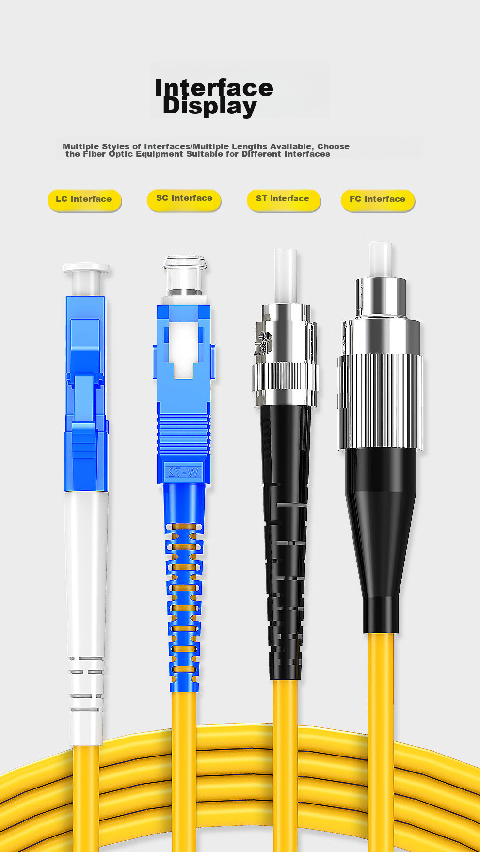 TIMON Fiber Optic Patch Cable, FC-SC Single-Mode Single-Core, SC-FC Gigabit And 10 Gigabit UPC Patch Cable, OS2 Low Smoke Zero Halogen LSZH Pigtail Fiber Optic Cable, 1 Meter, TM-GSM 7