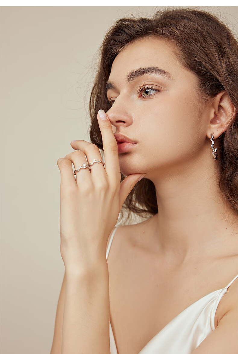 Arsis Qingjing Wave Light Ring Set for Women, Original Design, Open Ring Finger Ring, Versatile Birthday Gift for Girlfriend 5