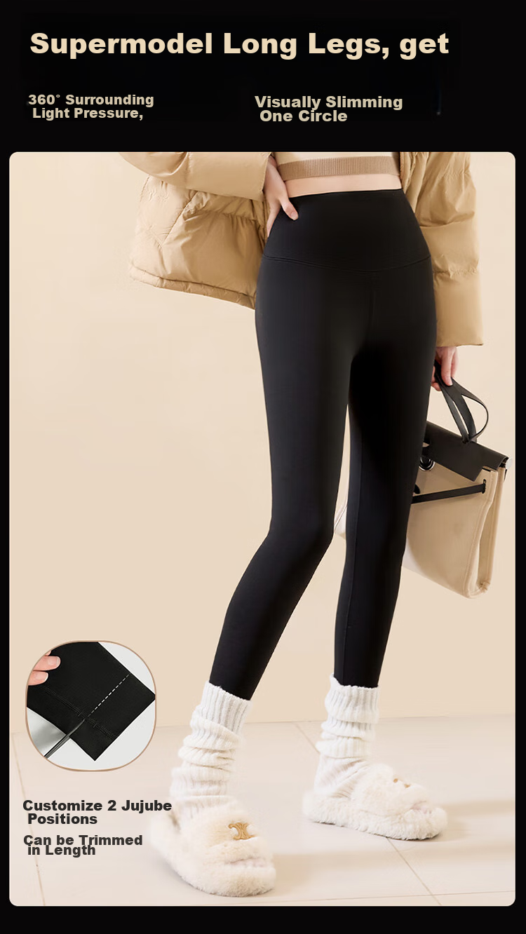 LangSha Lamb Fleece Shark Pants for Women, Outer Wear, Autumn And Winter, Thickened And Fleece-Lined, New Style Leggings, High-Waist, Warning Yoga Shark Pants 9