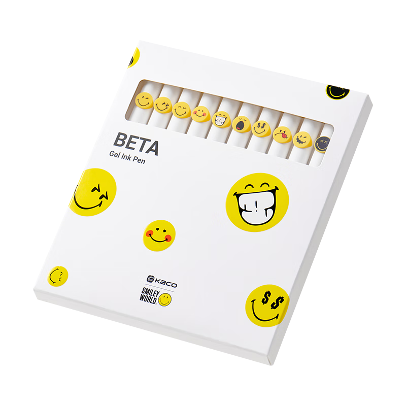 KACO X SMILEYWORLD Collaboration Xiaoman Gel Pen Stationery Set, 0.5mm Black Bullet Tip Signing Pen, Children's Day Gift, Birthday Present