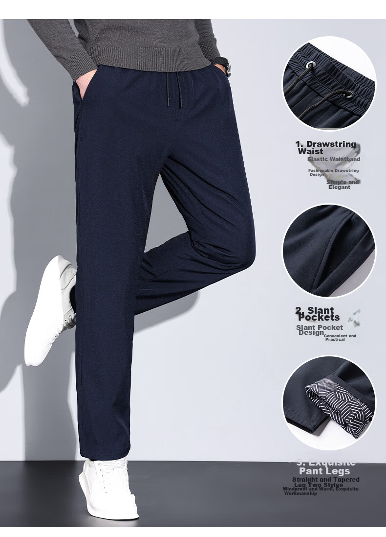 YAYA Goose down Pants for Men, Straight-Leg Thick Warm Outer Wear, Autumn And Winter New Style, Middle-Aged And Young Versatile Casual Pants K02 4