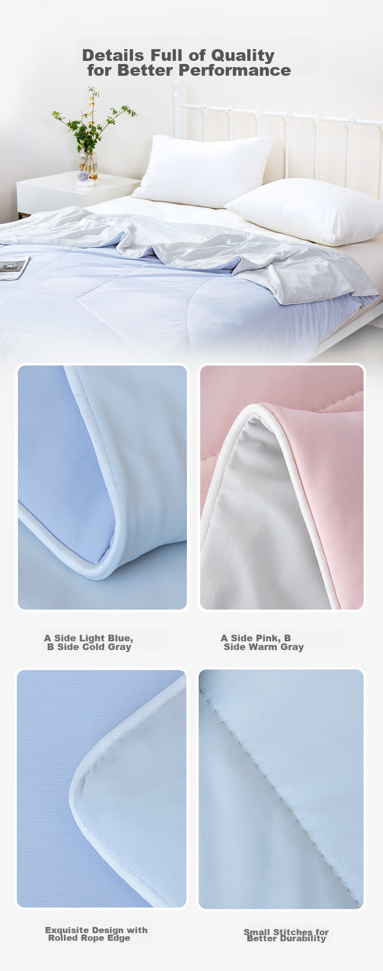 One's Member Double-Sided Cooling Quilt for Spring, Autumn And Summer, Children's Air Conditioning Quilt, Baby Blanket, Machine Washable, Light Mist Pink, 120*150cm 12