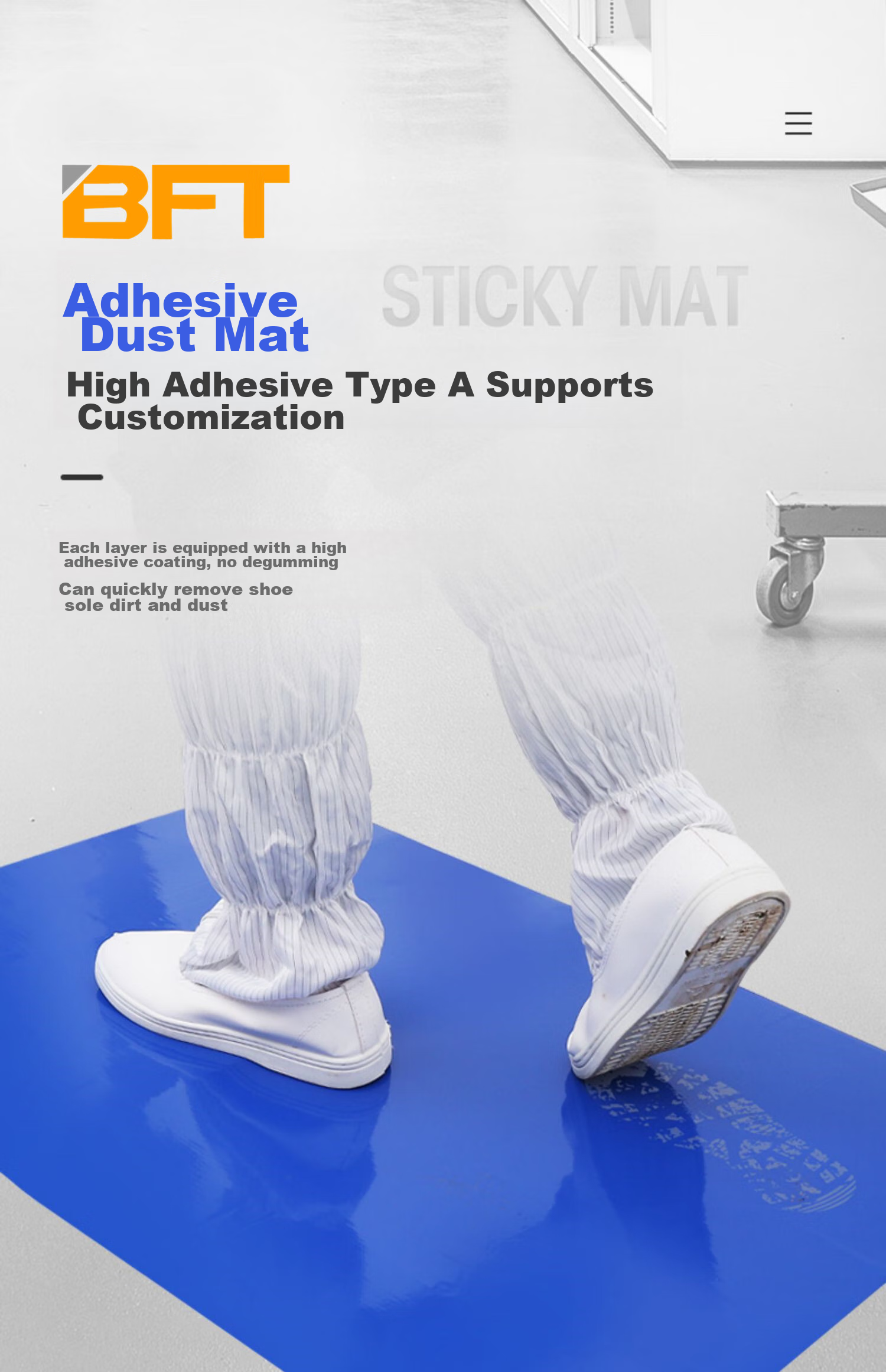 Beifute Dust-Collecting Mat, Clean Room Dust-Collecting Mat, Shower Room Dust-Collecting Anti-Dust Sticker, Removable Shoe Sole Dust-Collecting Foot Mat 1