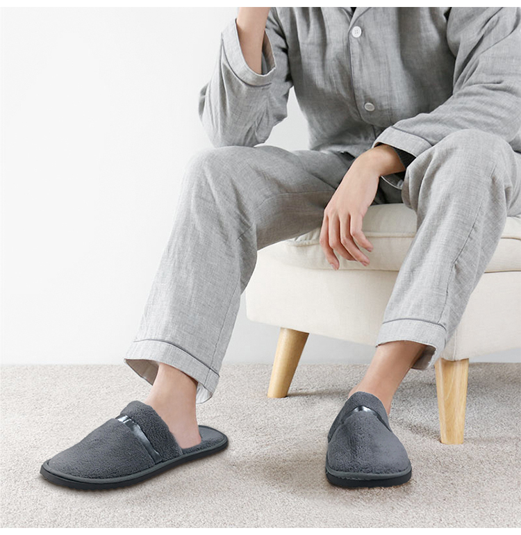 Banzheni Disposable Slippers for Guests, Floor Slippers, Thick Travel Business Hotel Guesthouse Home Beauty Salon Non-Slip Linen Coral Fleece Cotton Slippers, Mixed Colors 6 Pairs 13
