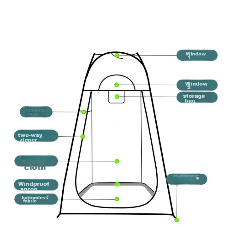 WhitePeak Outdoor Camping Tent, Portable Toilet Tent, Shower And Bathing Tent, Fishing And Photography Tent, Self-Driving Multi-Functional Portable Folding Tent 6