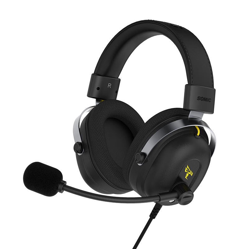 SOMIC G936 PRO+ Gaming Headset, Over-Ear Wired E-Sports Computer USB 7.1 Channel FPS Dedicated Microphone for PUBG CS Valorant Delta Force Action, Black