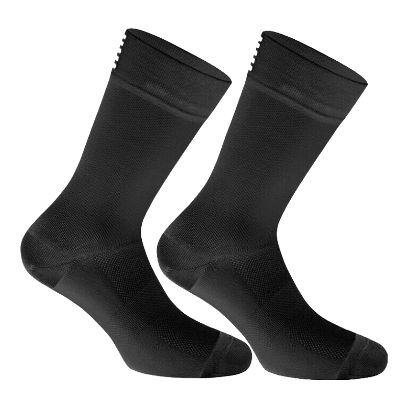 BIKEBROS Breathable Cycling Socks for Men And Women, Bicycle Road Bike Sports Socks for Running, Fitness, Basketball, Mid-Calf Length, Black