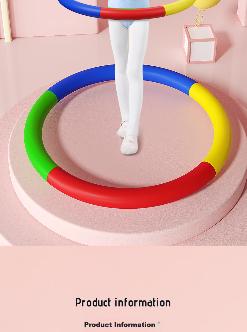 Duweike Children's Hula Hoop, Kindergarten Thickened Soft Sponge, Exercise Fitness Colorful Performance Hoop, 55cm Suitable for Ages 5-7 5