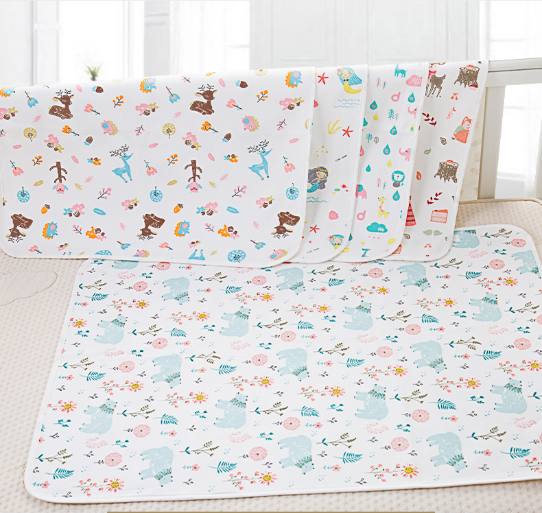 AIBEDILA Washable Waterproof Pure Cotton Breathable Baby Diaper Pad, Extra Large Menstrual Pad for Newborns And Infants, 100*150cm Dinosaur Desig 2