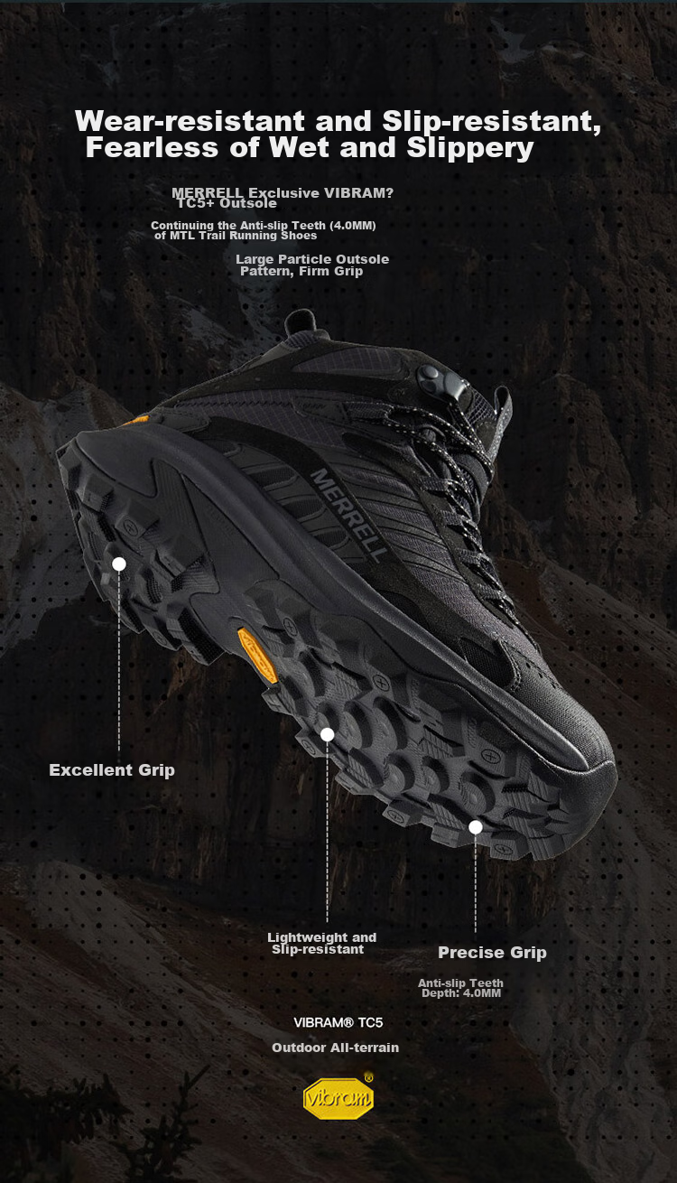 Merrell MOAB SPEED 2 MID GTX Women's Mid-Top Outdoor Waterproof Non-Slip Lightweight Trail Running Hiking Shoes 6