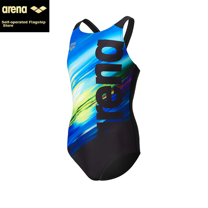 Arena Children's Sleeveless Triangle Swimsuit, for Older Girls, Elastic Comfortable Quick-Dry TSF4040 Blue 150