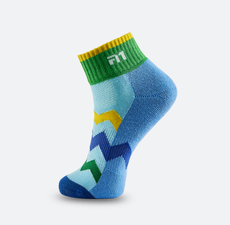 Taan Badminton Socks for Children, Professional Outdoor Sports Socks, Mid-Calf with Terry Bottom, T606 Mixed Colors, Two Pairs Per Pack 6
