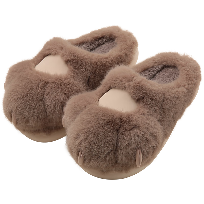 Daxixiansen Ice Cream Popsicle Slippers for Women, Autumn And Winter Cute Warm Furry Slippers, Non-Slip Home Soft-Soled Slippers