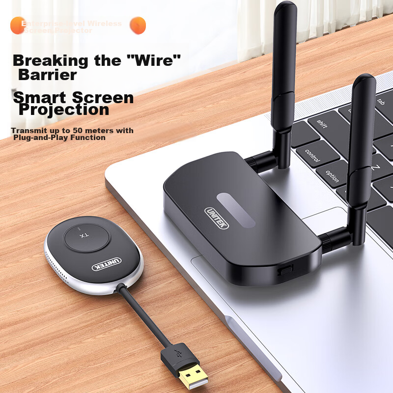 UNITEK Enterprise Wireless Screen Mirroring Device, USB Screen Synchronizer, Audio And Video Synchronization for Office Screen Casting, Transmits Phone, Laptop, And Computer Host to TV, Monitor, And Projector V191B