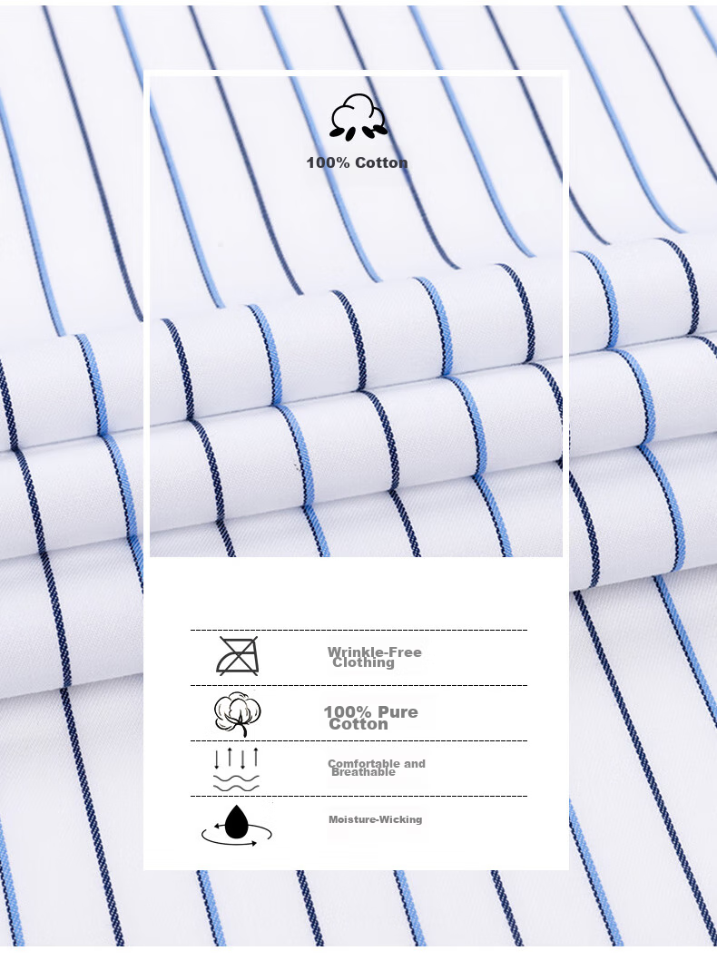 FIRS [DP Wrinkle-Free] Men's Long-Sleeve Shirt, Pure Cotton, Business Formal Wear, Dad's Dress Shirt, DP29, Size 38 2