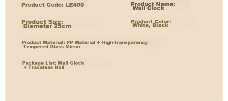Deli Simple And Stylish Wall Clock, Bedroom Living Room Time Reminder, No Drilling Required Large Dial, Black, LE402 Back-To Seaso 42