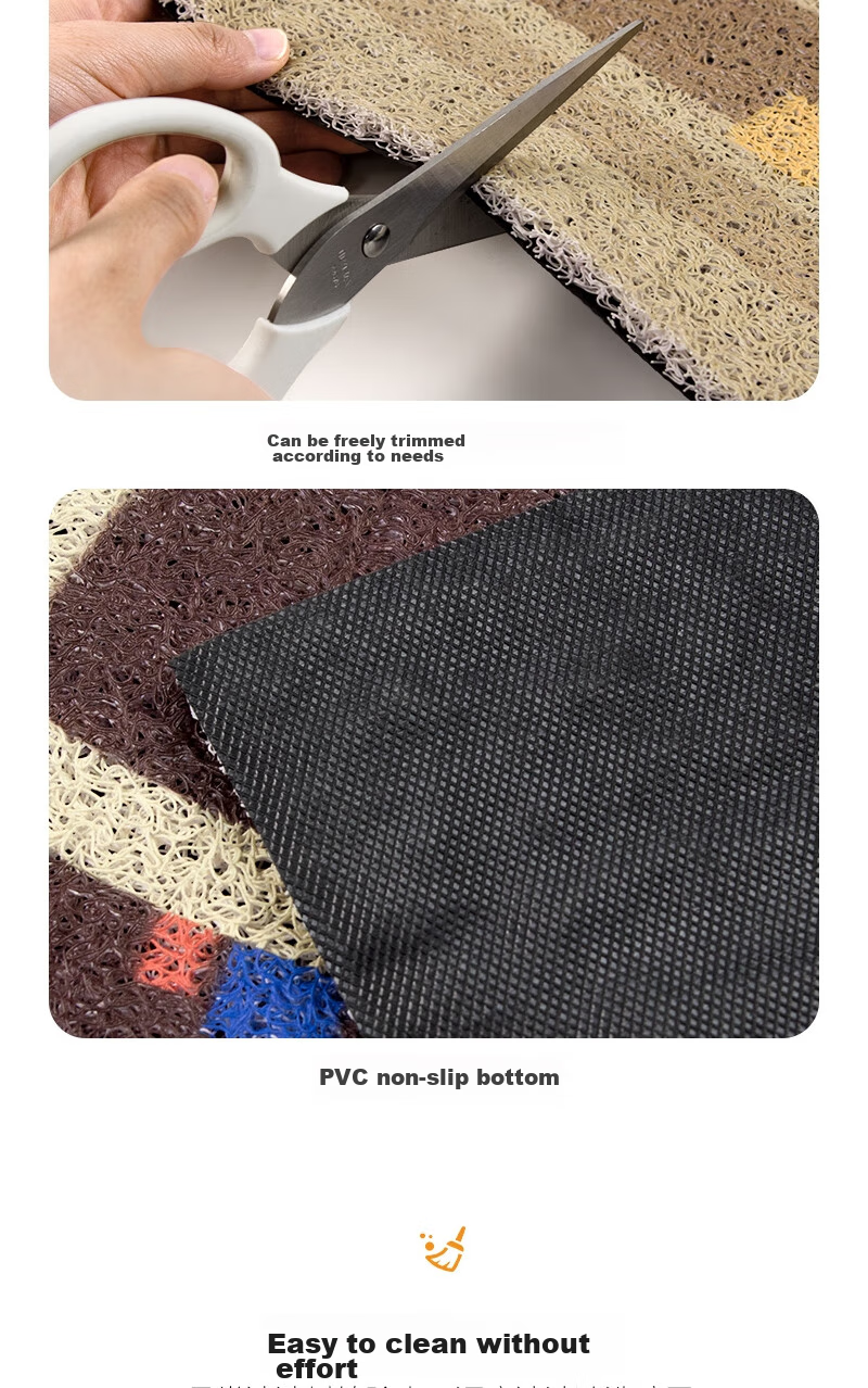 FOOJO Silk Loop Entrance Door Mat, Dustproof Waterproof Cuttable Non-Slip, 60*90cm Building Block Bear 7