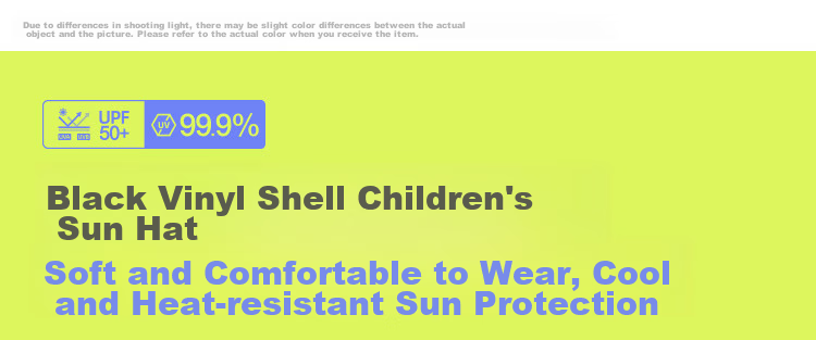 Beneunder Children's Sun Protection Hat Sunshade Cap Open Top Hat Unisex Kids Black Coated Shell Hat BM552 Assorted Gummies 50-54cm 1