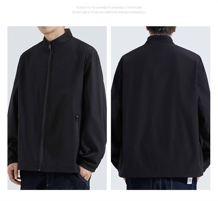 ROMON Men's Jacket, Spring And Autumn Business Casual Coat, Men's Outerwear for Work, Professional Attire, Black, XL 14