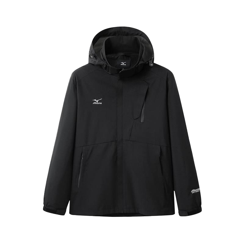 MIZUNO Outdoor Casual Jacket Men's Windproof Waterproof Couple Hooded Woven Coat Dark Blue 3XL