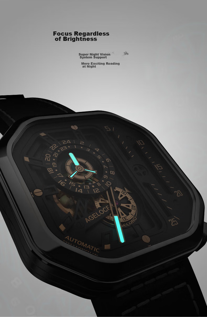 AGELOCER Original Racing Watch, Stylish Men's Skeleton Mechanical Watch, High-End Chinese Watch with Large Dial, Birthday Gift for Boyfriend 5